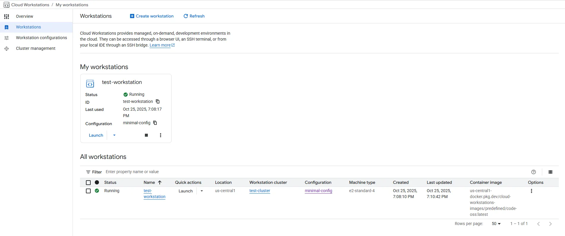 Cloud Workstations — Workstations overview